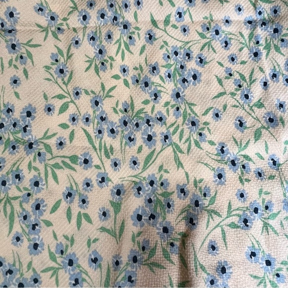 ZARA NWT Women's Cream w Blue Green Floral Slip Dress Straps Cut Out Back Size M - Picture 4 of 6